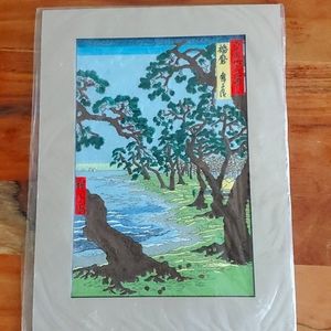 Japanese Silk Embroidery " Beach of HARIMA-MAIKO"